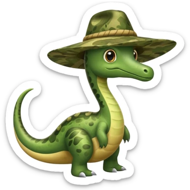 Pterosaurio con sombrero camuflageado sticker