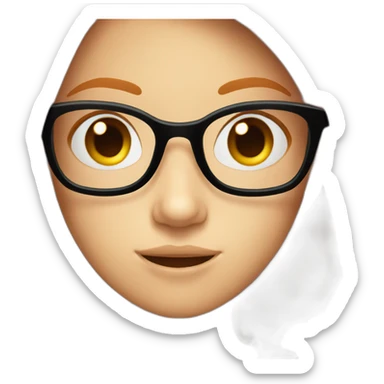 young ginger girl long straight hair and with glasses sticker