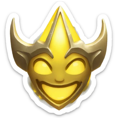 a glowing pure yellow magical artifact sticker