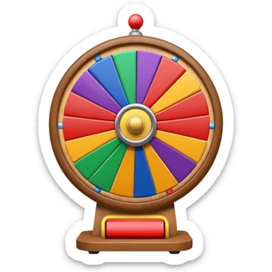 can you make me a prize wheel with the colors red, yellow, green, blue, orange, purple sticker