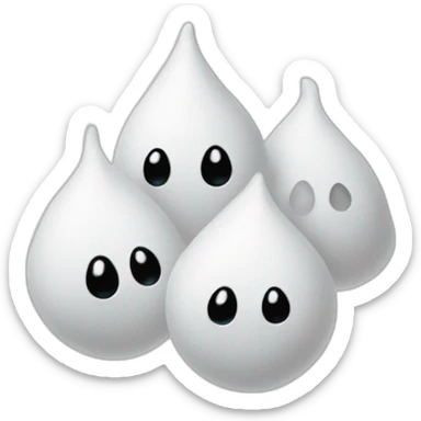 three white water droplets sticker