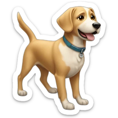 Dog walking on town walls sticker
