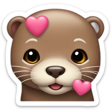 Cute otter in love with hearts sticker