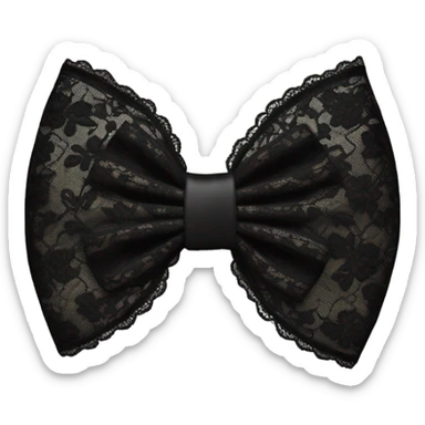 black lace bow sticker