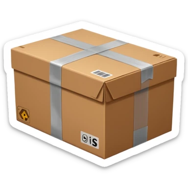 one cardboard box sticker