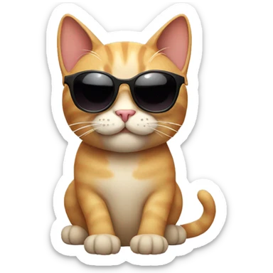 Cat with sunglasses sticker