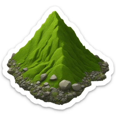Mountain covered in moss and pebbles  sticker