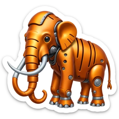 Little completely orange mammouth cyborg sticker