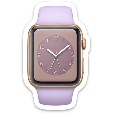 light purple apple watch with beige clock face sticker