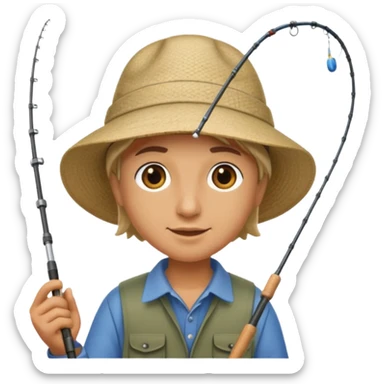 Someone fishing. sticker