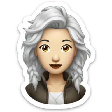 chinese-woman-designer-wolf-cut sticker