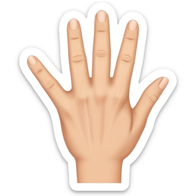 back of mans hand four fingers sticker