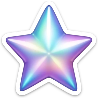 Iridescent pearl star  sticker