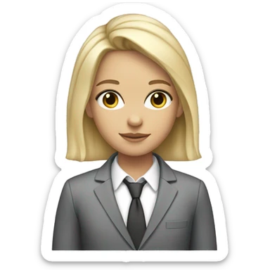girl with blonde hair gray eyes and pieple suit sticker