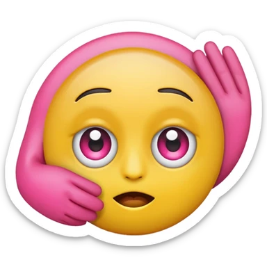 Rolling eye emoji with palm face slap sticker