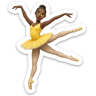african american ballerina with yellow leotard sticker