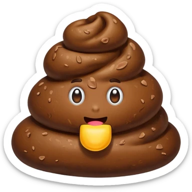Poop with no face  sticker