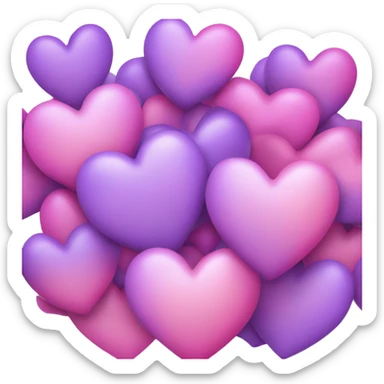 Pink and Purple Heart mix sticker