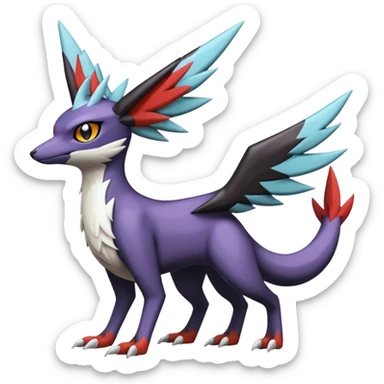 Nargacuga-Latias-Umbreon-Noibat-Noivern-Silvally-Pokémon-Fakémon-fusion (full body) sticker