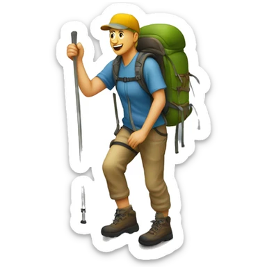 a hiker on a shallow ascent sticker