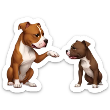 Pitbull and baby fighting funny sticker