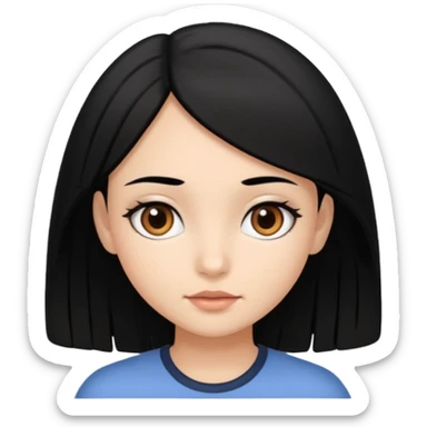 сделай ей черные волосы и карие глаза и похожей на нее sticker