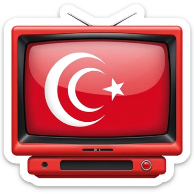 TV screen with the Turkish flag inside sticker