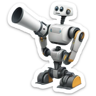 Robot with a bain and a telesope sticker