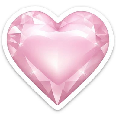 Pastel pink Heart with shiny diamonds on it sticker