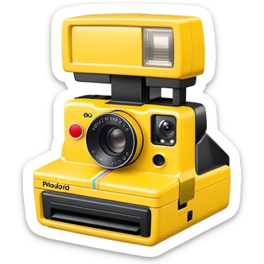 yellow polaroid camera sticker