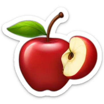 Cherry and apple bitten sticker