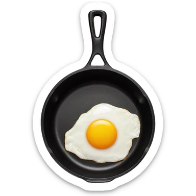 one fried egg in a cast iron pan sticker