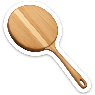 Wooden round spatula sticker