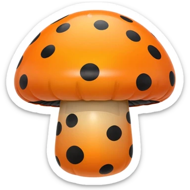   jeff koons orange and black polka dot mushroom inflatable  sticker