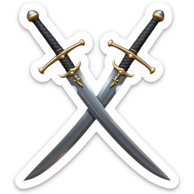 black crossed swords sticker