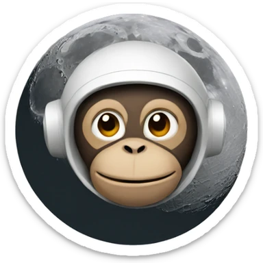 A monkey on the moon  sticker