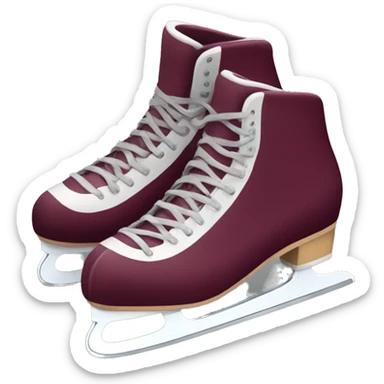 burgundy ice skates sticker