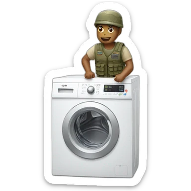 soldier on washing machine sticker