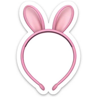 Heart shaped hairband,slender bunny ear, pink color sticker