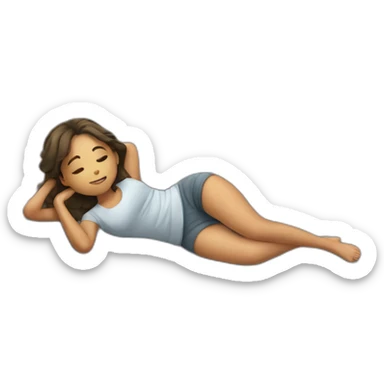 a girl laying on stone sticker