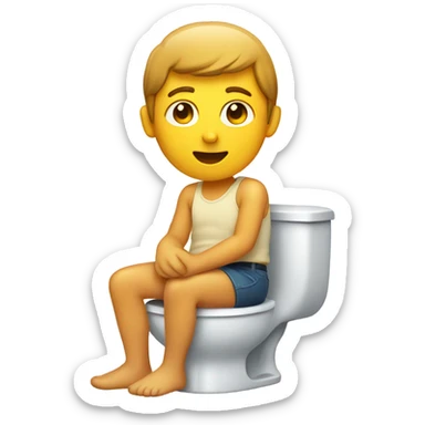 An person on an toilett and in the background an cotton field sticker