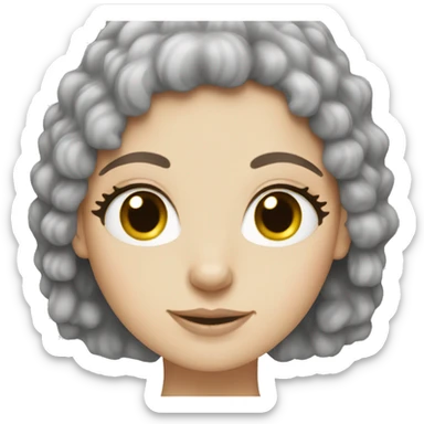 White girl with grey poodle sticker