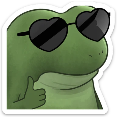 heart with sunglasses sticker