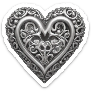 a hollow heart studded with silver sticker