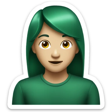 Dark green heart with transparent background  sticker