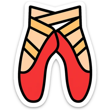 red ballet shoes icon sticker