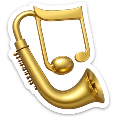 drei musiknoten in goldfarben, kein notenschlüssel. sticker