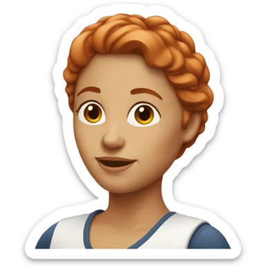 French red haired woman sticker