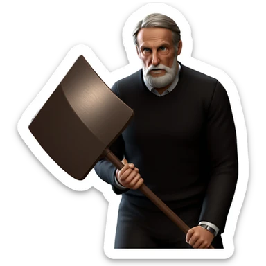 sophisticated defender with a hammer sticker