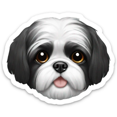 Black and white shih tzu sticker